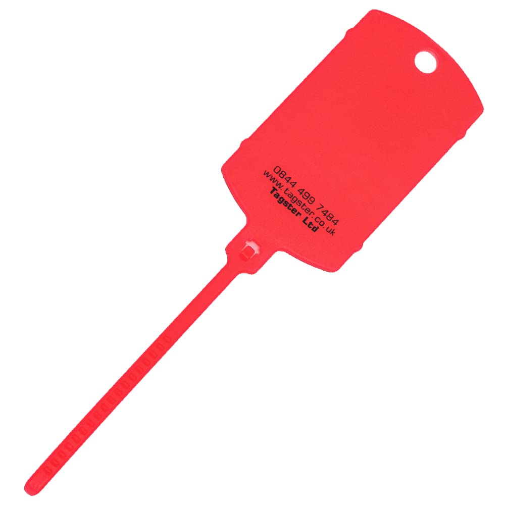 Key Tags - Vehicle Plastic Key Tags UNPRINTED (200) with self looping Tails (RED)