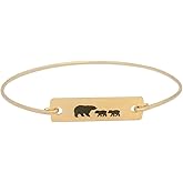 Mama Bear with 2 Cubs Bracelet Mom of Two Birthday Gift Mothers Day Jewelry Bangle Avg Size Woman