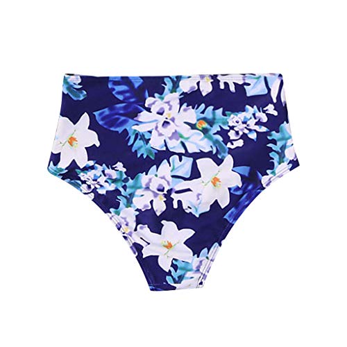HJuyYuah Women High Waisted Bikini Swim Pants Shorts Bottom Swimsuit Swimwear Bathing Blue