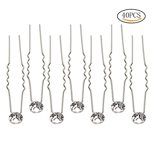 Pengxiaomei 40 piece crystal hair pins, bridal wedding …