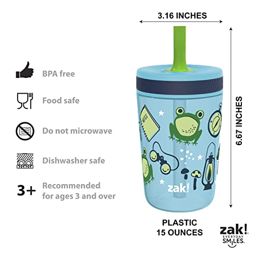 Zak Designs Campout And Camping Kelso Tumbler 3pc Set, LeakProof Screw