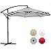 Sunnyglade 10' Outdoor Adjustable Offset Cantilever Hanging Patio Umbrella (Black and White)