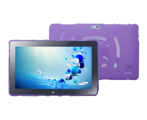 iShoppingdeals - for Samsung ATIV Smart PC Tablet 500T1C 11.6-Inch TPU Rubber Shell Skin Cover Case, Purple