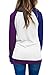 Dokotoo Womens Fashion Modest Cotton Fall Winter Casual Ladies Long Sleeve Crewneck Color Block Sweatshirt Pullover Blouse Tops T Shirt White X-Large