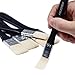 MEEDEN 5 Pcs Large Hog Bristle Paint Brush Set Flat Brushes for Acrylic Oil Painting and Craft, Short Handle