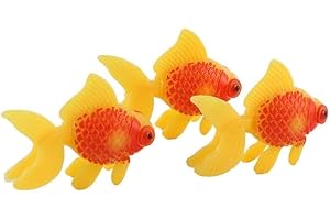 ZENARAO 3Pcs Artificial Gold Fish for Aquarium Freshwater Saltwater for Tank Decorations Moving Plastic Small Fish Aquarium Gravel Sand Decorations