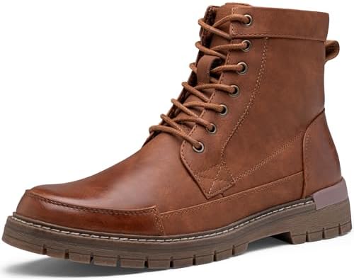 Amazon.com | Men's Leather High Top Motorcycle Combat Boots