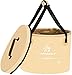 Freegrace® Premium Collapsible Bucket -Multifunctional Folding Bucket -Perfect Gear For Camping, Hiking & Travel (Khaki, 23L Upgraded)