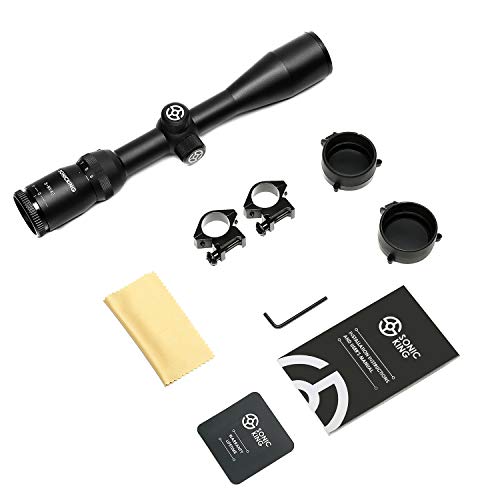 Sonicking Rifle Scope, 3-9x40 Riflescope with 20mm Mounts, 1/4 MOA, Green Multi Coated, Black