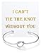 CHICNOW Bridesmaid Gifts for Wedding Day Tie the Knot Bracelet Bridesmaid Gift Maid of Honor Proposal Silver Bracelet Jewelry Set (Silver Set of 6)