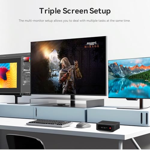 Beelink Gaming Mini PC SER5 Max, Ryzen 7 7735U (up to 4.75GHz), 16GB RAM LPDDR5, NVMe 500GB SSD, Triple Display 4K, AMD Radeon 680M, Wi-FI 6 / LAN 2.5GB/s/BT 5.4 / W11 Pro Pre-Installed