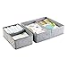 mDesign Soft Fabric Dresser Drawer and Closet Storage Organizer Set for Child/Kids Room, Nursery, Playroom, Bedroom - Rectangular Organizer Bins with Textured Print - Set of 2 - Gray
