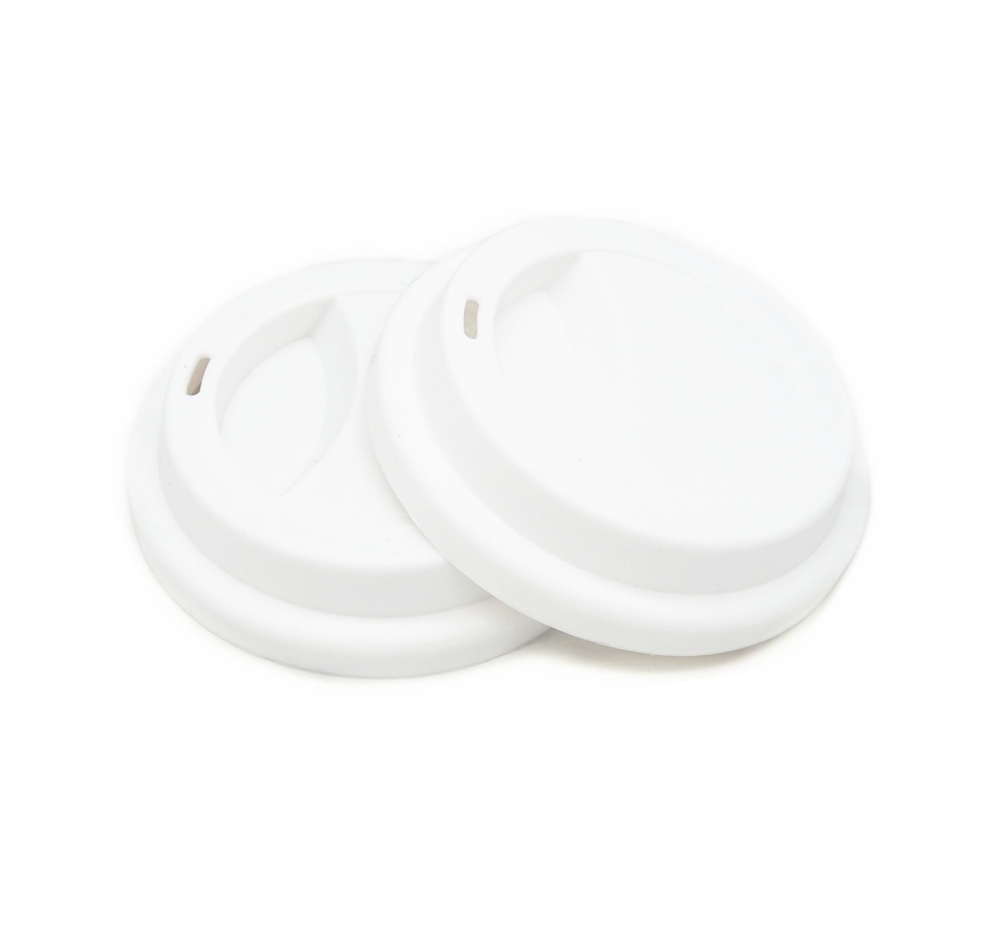 NanTun Silicone Drinking Lid Spill-Proof Cup Lids Reusable Coffee Mug Lids Coffee Cup Covers 2 Pcs - White