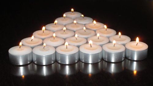 HIGLOW Tealight Candles Extended Burn 7 Hour White Unscented Set of 25