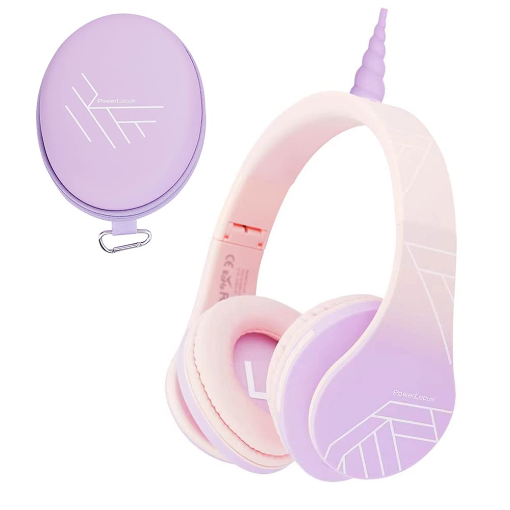 PowerLocus P2 Kids Headphones Wireless, Bluetooth Headphones for Kids Over Ear with Volume Limit 85DB, Built-in Microphone, Foldable, Carry Case, Micro SD/TF for iPhone/iPad/Laptop/PC/TV