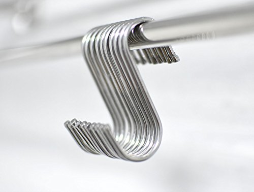 Cualfec 40 Pcs S Hooks Stainless Steel Heavy Duty Hooks for Kitchen Pot Rack to Hang Pots and Pans, Kitchen Towels, Kitchen Utensil, Idea Kitchen Organization Kitchen Storage Supplies