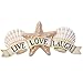 Collections Etc Inspirational Live Laugh Love Coastal Seashell Wall Art, Beige