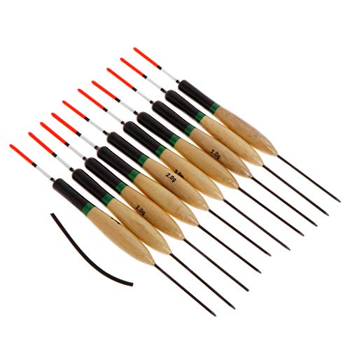 GUO 10 Stück/Set Angelposen Angeln Gesetzt Helles Holz Boje Vertikales Zubehör – Bild 4