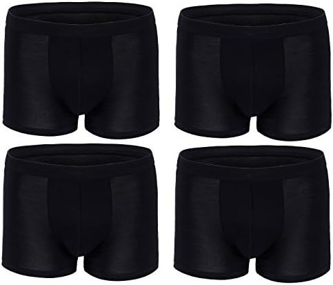 Kurop Men's 4 Pack Underwear Micro Modal Super Soft Trunks boxerbriefs (L, Black)