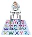 Baby Splat Mat for Under High Chair/Arts/Crafts by R&O Baby Waterproof/Washable Anti Slip Floor Splash Mat | Portable Play Mat and Table Cover | Monster Alphabet (47”x47”)