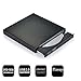 Ploveyy External CD Drive, USB 2.0 External DVD-Reader with CD-RW Burner Drive Drive for Windows 2000/XP/Vista/Win 7/Win 8/Win 10 Notebook PC Desktop Computer,Plug and Play (Black)