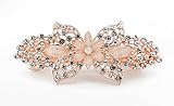 Yeshan Gold Tone Faux Crystal and Rhinestone Inlaid Metal Hair clip ,barrette for women