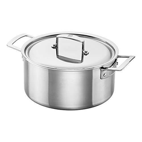Zwilling J.A. Henckels 66082-240 Aurora 5-Ply Stainless Steel Dutch Oven, 5.5 quart, Silver