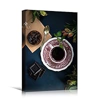 Canvas Wall Art Coffee Cup Coffee Drinks Farmhouse/Country Kitchen Multicolor Photography Urban - 12x18 inches