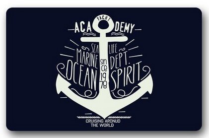 SENL Doormat 23.6(L) x 15.7(W)-White Anchor Print Dark Blue Fashion Nautical Series Fantastic Design Doormat Floor Mat Indoor/Outdoor Mats