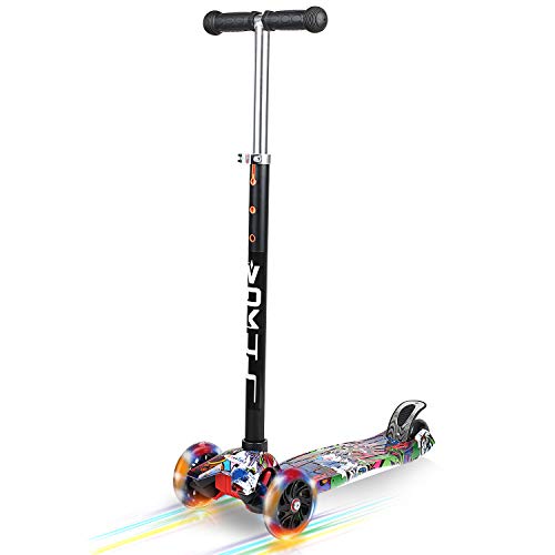 VOKUL 3 Wheel Mini Kick Scooter with LED Flashing Wheels for Age 3+ - Thumbnail 5