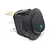 Cllena Car Truck Rocker Toggle LED Switch Shell 3 Pins On-Off Control 12V (Green Light)