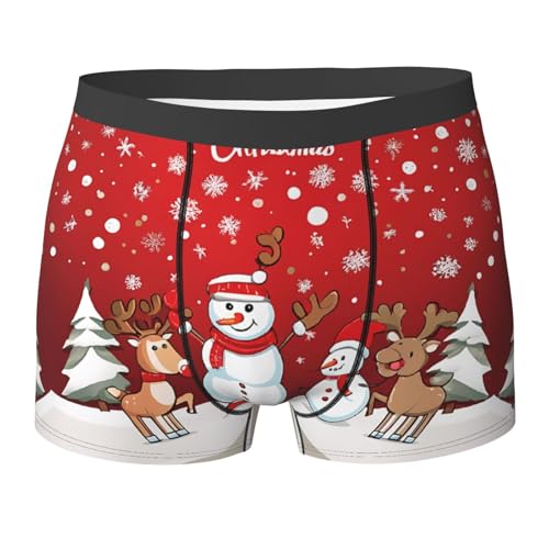 SYHEART Merry Christmas Pattern Print Men'S Boxer Briefs With Elastic Comfort Fit Design For All-Day Wear