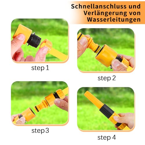 Quick Connector Hose 19 mm Hose Connector 16 Pieces | Garden Hose Fittings Parts and Fittings 1/2 in 3/4 in Watering Hose Nozzle for Garden Watering Car Wash