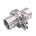 DERNORD 2 Pcs Sanitary Female Threaded Ferrule Pipe Fittings + SUS304 Tri-clamp (Tri-clover Clamp) + FKM Gasket (Female Threaded Pipe Size:1 Inch DN25)