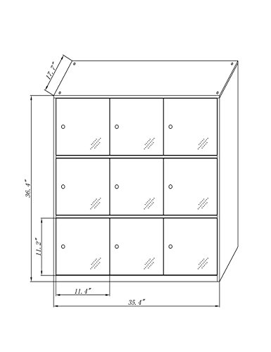 9 Door Metal Locker, Office Cabinet Locker,Living Room and School Locker Organizer,Home Locker Organizer Storage for Kids,Bedroom and Office Storage Cabinet with Doors and Lock for Cloth White