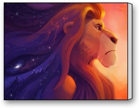 Fantasy Cool Lion King Canvas Wall Art Modern Home Decor Bedroom and Living Room Decorations Oil PaintingPrint on Canvas Poster Reproduction Unframed 14x11 inch