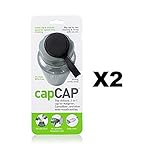 humangear capCAP Black Water Bottle Cap for 63mm Wide-Mouth Bottles 2-Pack