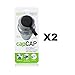 humangear capCAP Black Water Bottle Cap for 63mm Wide-Mouth Bottles 2-Pack