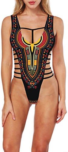 CHACOLY Women Sexy One Piece African Tribal Print Bikini High Cut Bandage Swimsuit Swimwear -25%