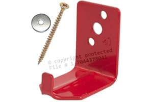 Universal Fire Extinguisher Wall Hook, Mount, Bracket, Hanger for 15 to 20 Lb. Extinguisher - FREE SCREW & WASHER INCLUDED