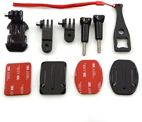 Hitechway Front Helmet Mount Kit + w/ J-Hook Buckle + Curved Adhesive Mount for Gopro Hero 3 3+ 4 3 2, Sony, Xiaomi, Xiaoyi，SJ Camera Sports Camera