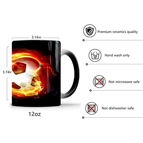 Heat changing coffee mug.Color changing mug-add hot liquid and a football will appear,12oz funny coffee ceramics mug-creative gift choice for kids and friends