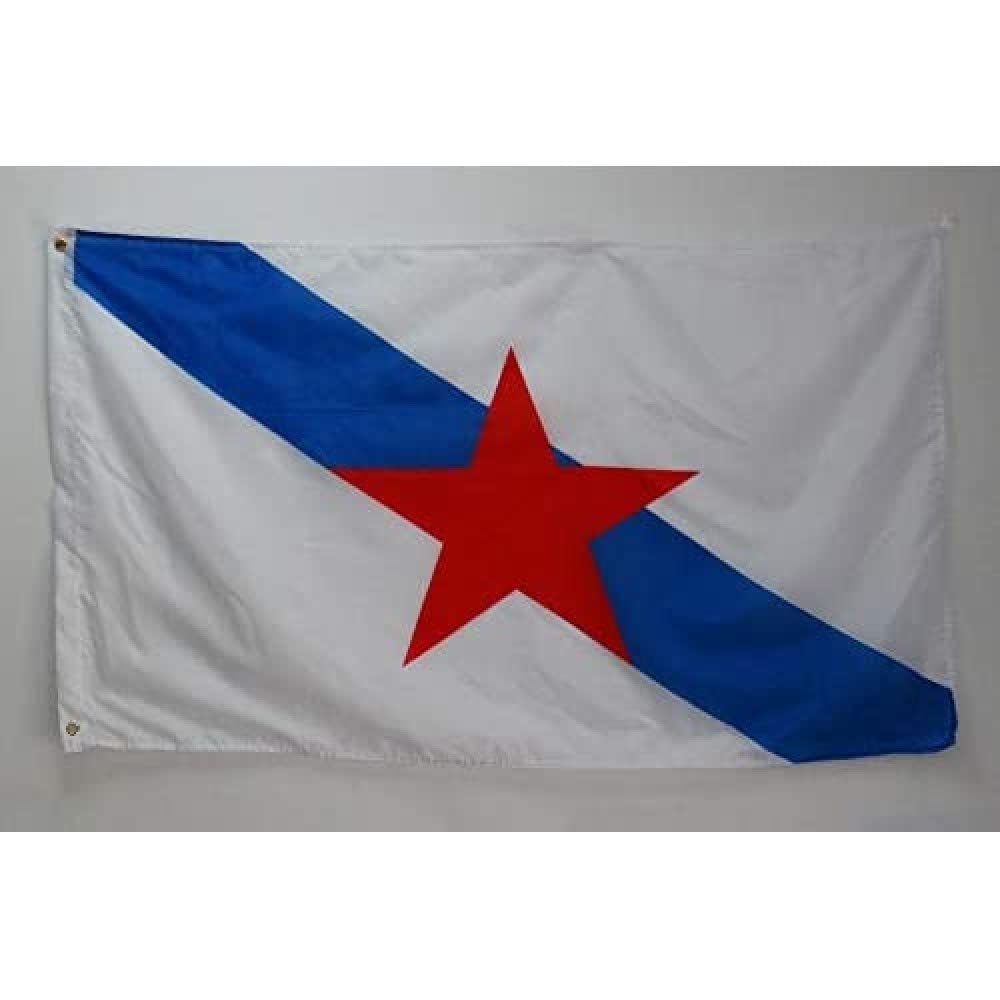 AZ FLAG - Galicia Independentist Flag - 3x5 Ft - 100D Polyester Galicia Estreleira Banner with Two Metal Grommets - Fade Resistant - Vivid Colors - 3' x 5' Feet - 150x90 Cm