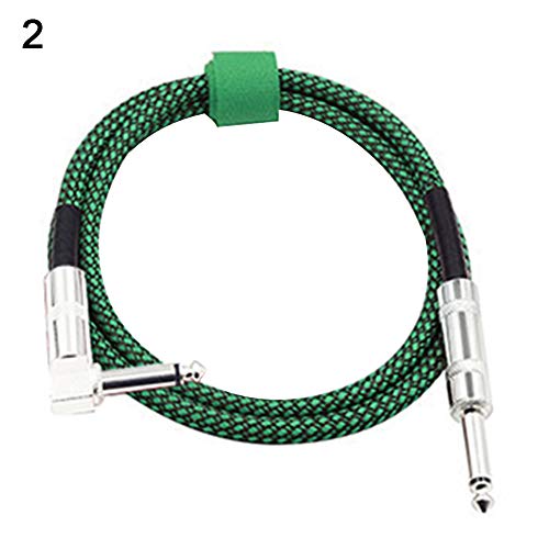 millet16zjh 3m/10ft 6.35mm Plug Male to Male Electric Guitar Bass Audio Cable Adapter Cord - Green+Black 3M - Thumbnail 5