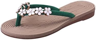 WOCACHI Women Shoes Fashion Solid Color Flower Flip Flops Sandals Slipper Beach Shoes