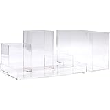pbf Acrylic Desk Organizer | 5-Piece Modular Clear Acrylic Pen Holder for Desk | Clear Pencil Holder | Acrylic Paper Tray | Pen Organizer | Bookmark Holder | Pencil Cups
