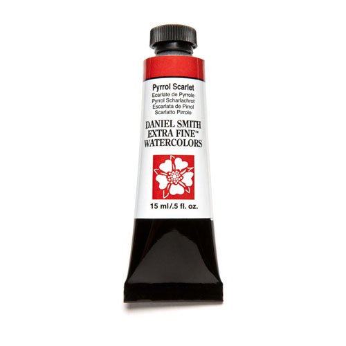 Daniel Smith Extra Fine Watercolor 15ml Paint Tube, Pyrrol Scarlet