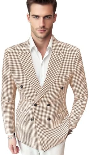 QZI Men's Floral Jacquard Suit Double Breasted Detachable Satin