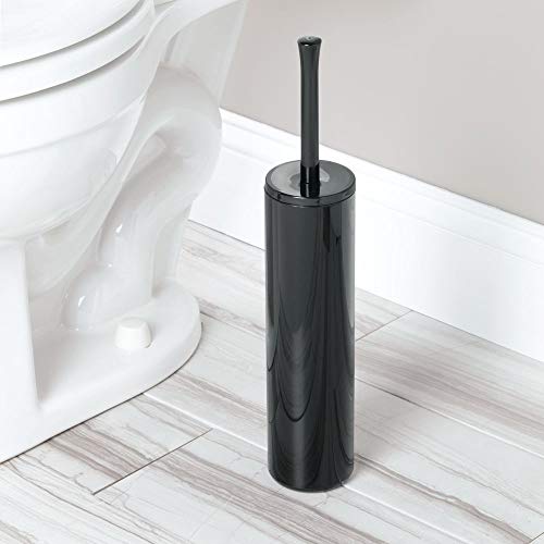 mDesign Extra Slim Compact Freestanding Plastic Toilet Bowl Brush and