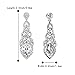 BriLove Wedding Bridal Dangle Earrings for Women Crystal Art Deco Teardrop Hollow Chandelier Jewelry Clear Silver-Tone